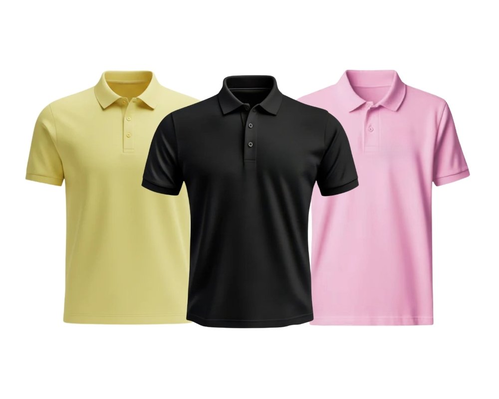 Best Polo T Shirt Combo Pack of 3 ₹1299 | Black Pink Yellow Tiruppur Quality