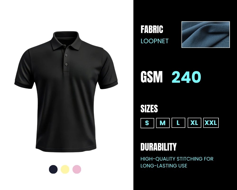 3 Polo T-shirt combo pack includes bold and trendy shades — Black